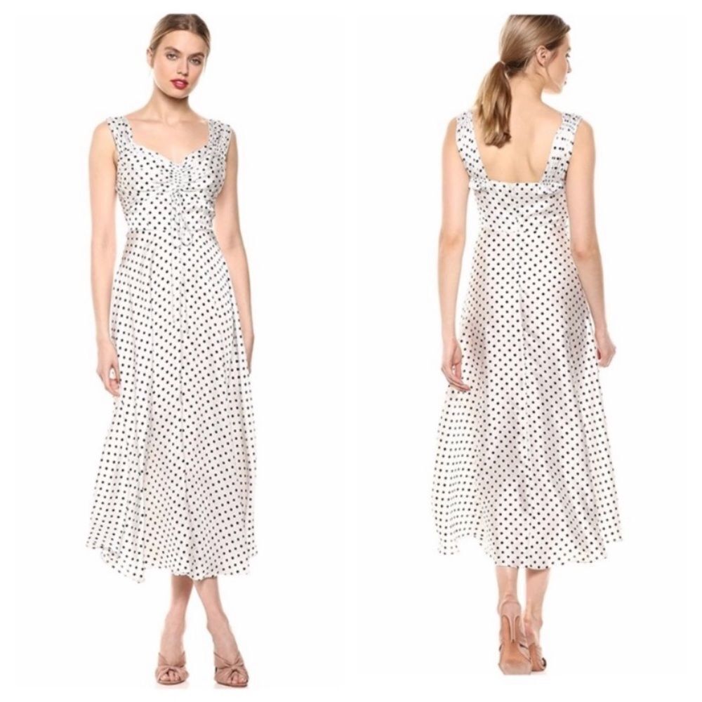 NWT JILL JILL STUART DOT PRINT Ashley DRESS size 4 black and white